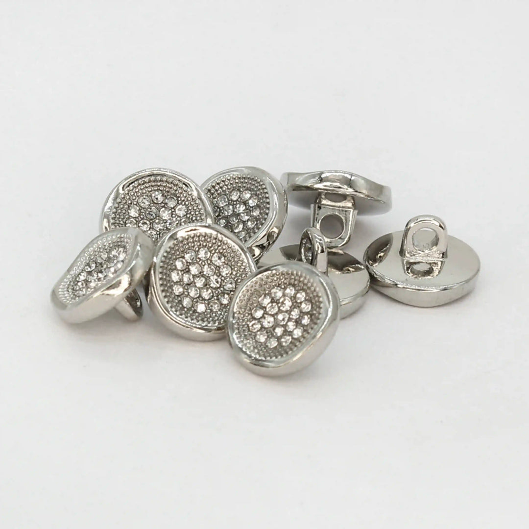 Luxurious Diamond Metal Buttons | 11mm (18L)