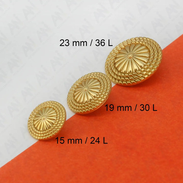 Floral Center Metal Buttons | 15mm(24L), 19mm(30L) & 23mm(36L)