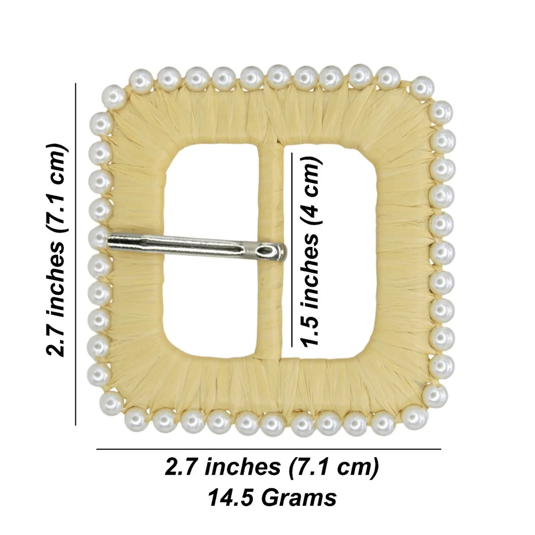 Raffia Pearl Ring Buckle