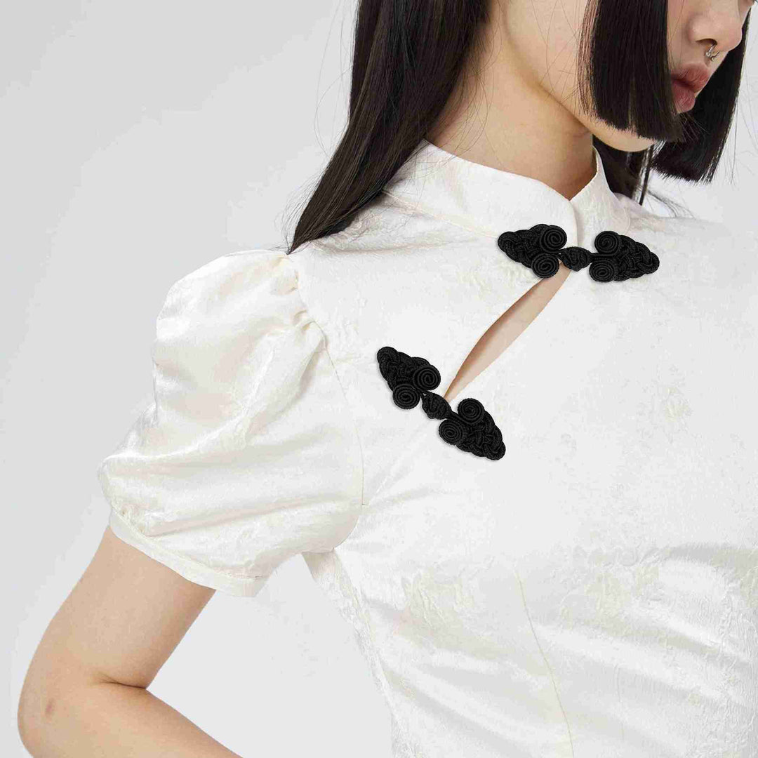 Bow Inspire Cross Cord Design Frog Closure Buttons