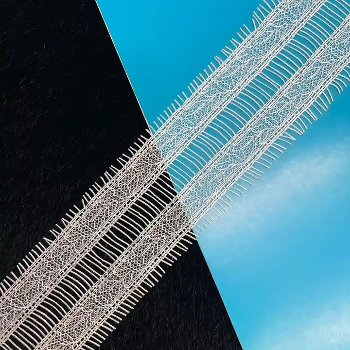 Geometric Ladder-Stitch Lace Trim