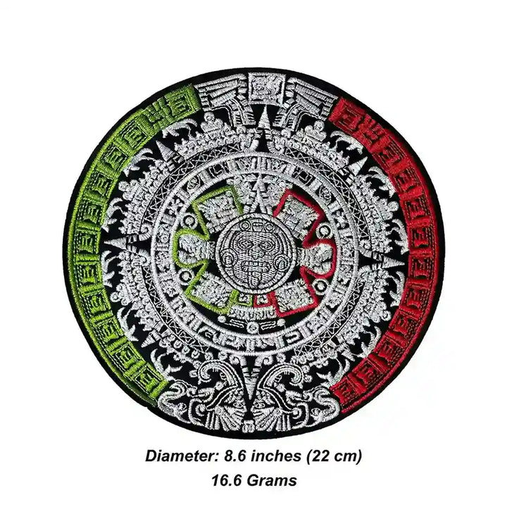 Tricolor Aztec Sun Stone Hot-Fix Patch