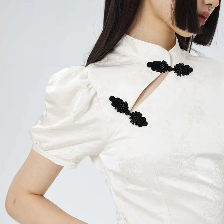 Bow Inspire Bead Floral Knot Button