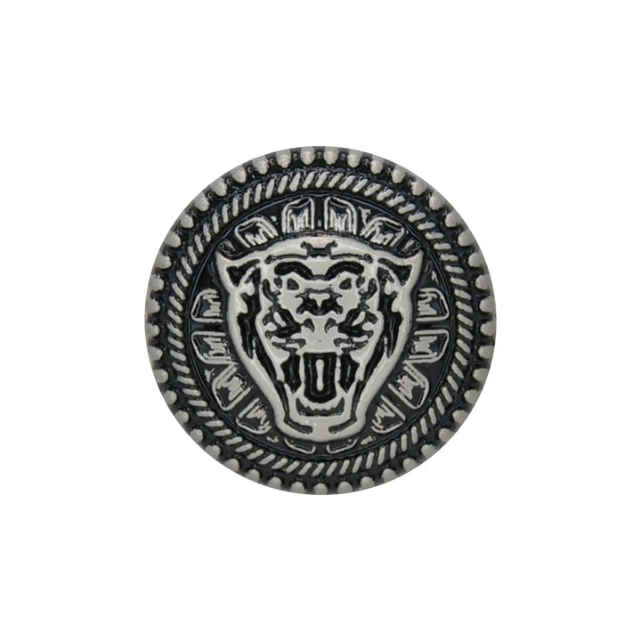 Black Lion Face Metal Button | 18mm (28L) & 22mm (35L)