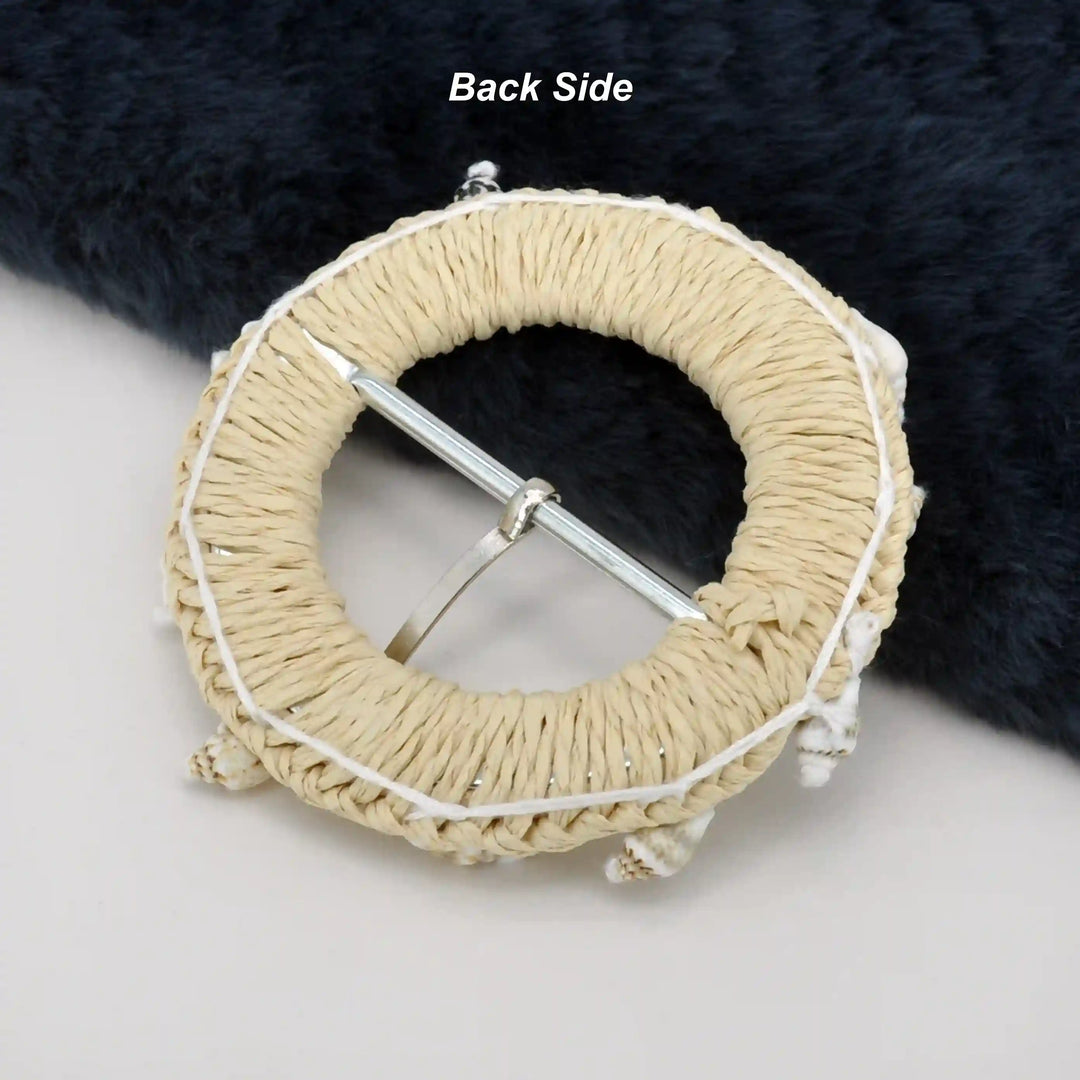 Woven Scalloped Raffia Buckle
