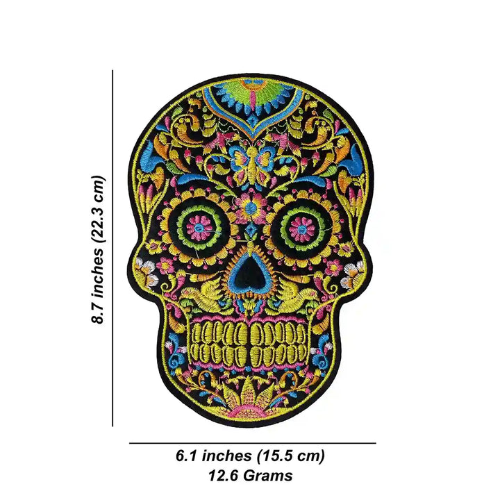Multicolor Skull Hot Fix Patch
