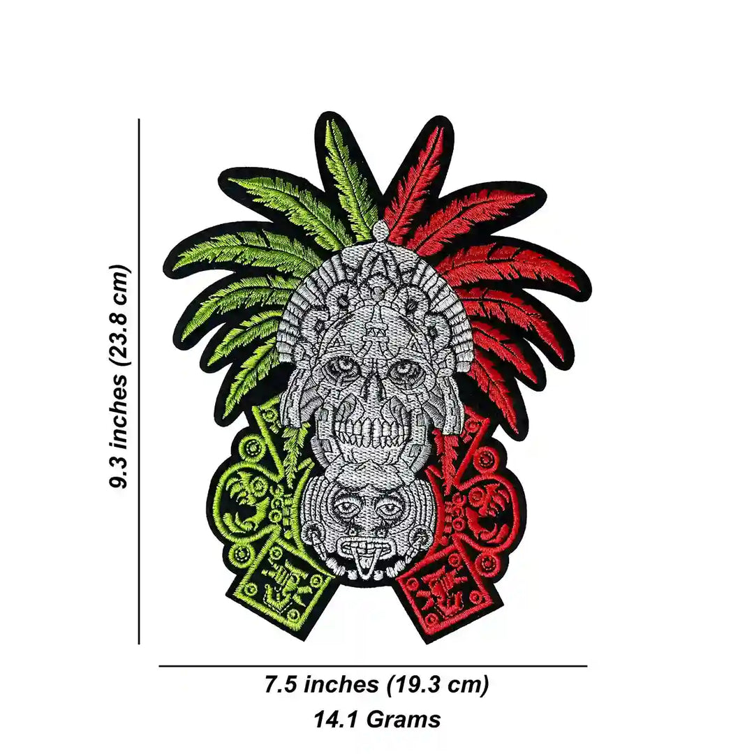 Tricolor Aztec Sun Stone Hot-Fix Patch