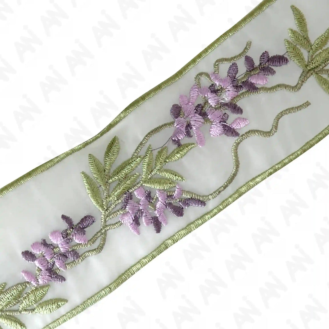 Ethereal Lavender Embroidery | 2 Meters