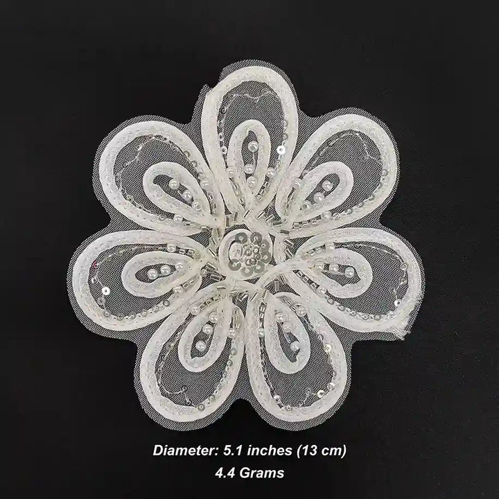 Double Blossom Beaded Patch