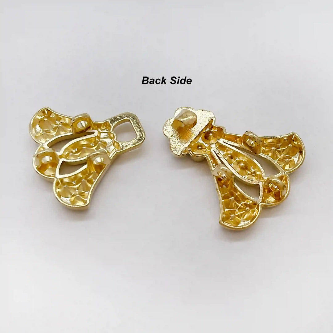 Bow Style Rhinestone Metal Frog Closure Buttons