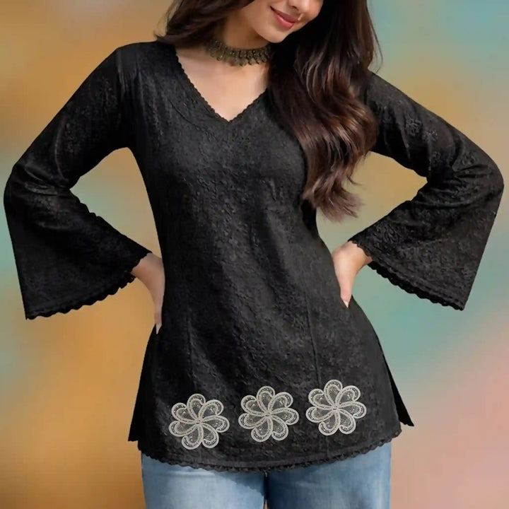 Couture Beaded Swirl Floral Appliqué Patch