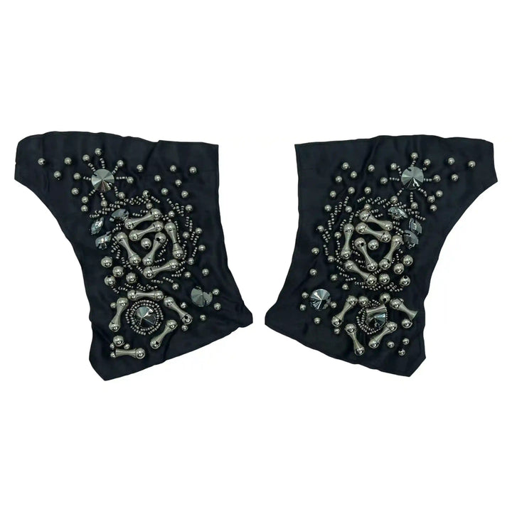 Beads Black Patch 1 Pair