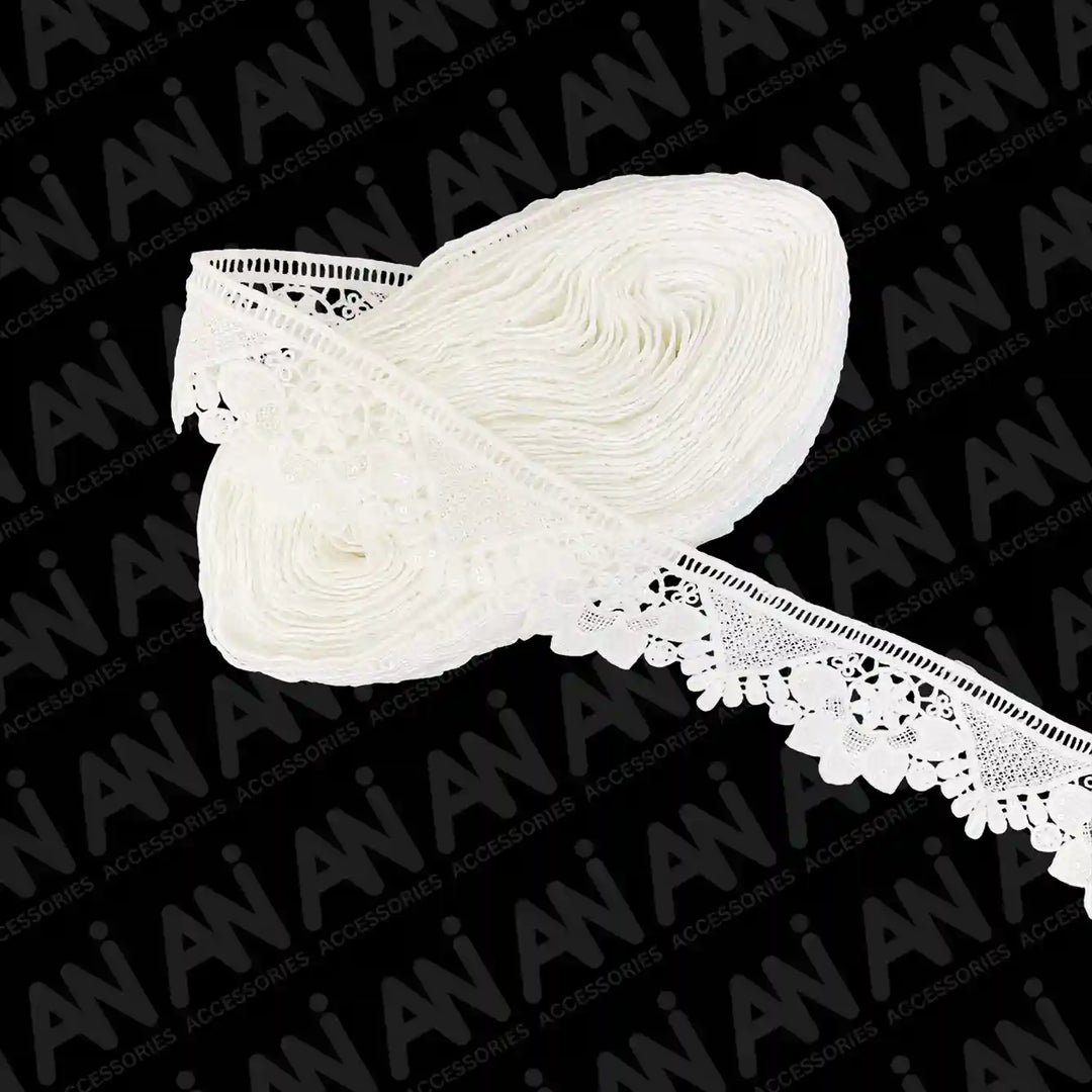 Lily Flower Inspired Sequins Lace | 2 Meter