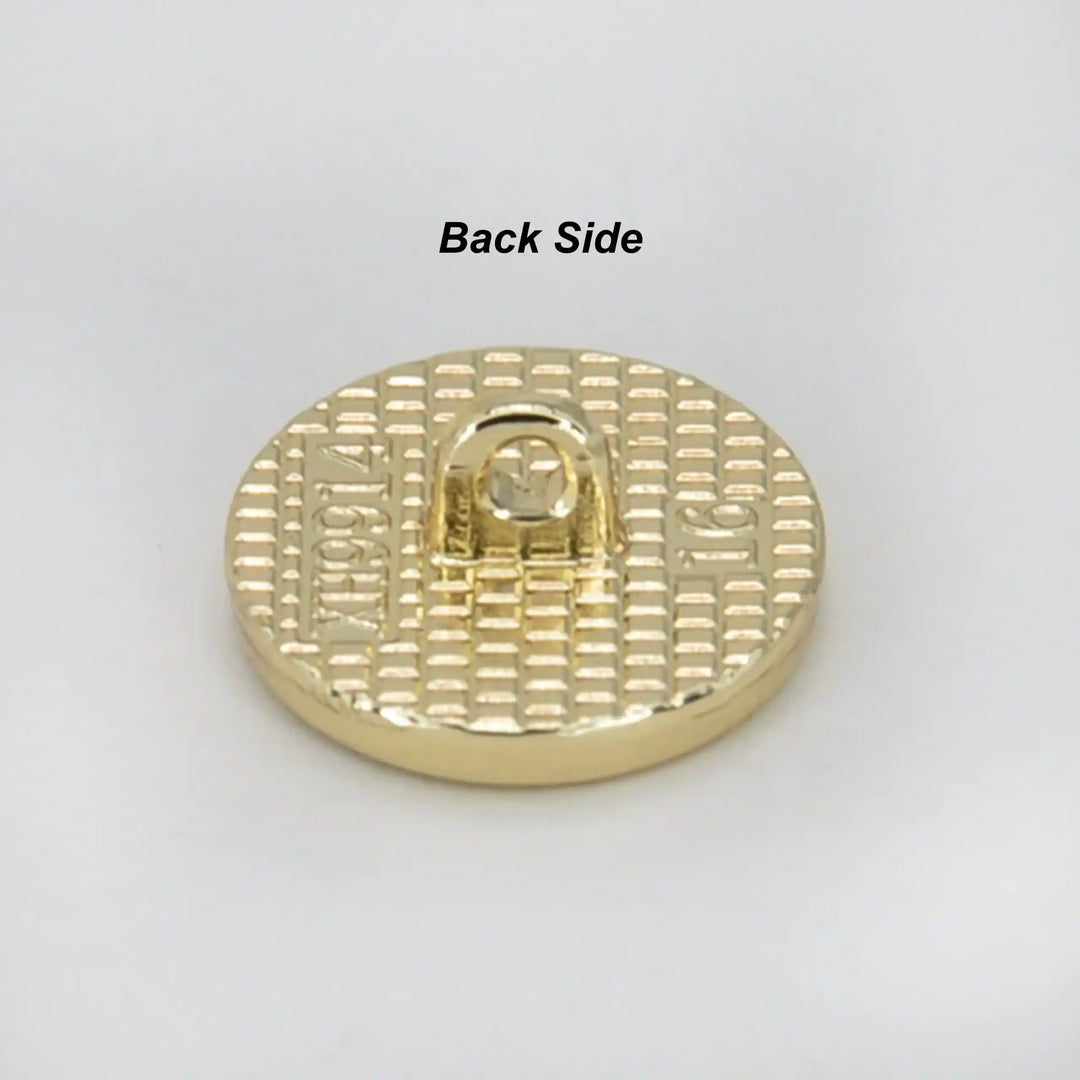 White Shell Finish Round Metal Button | 15mm (24L)