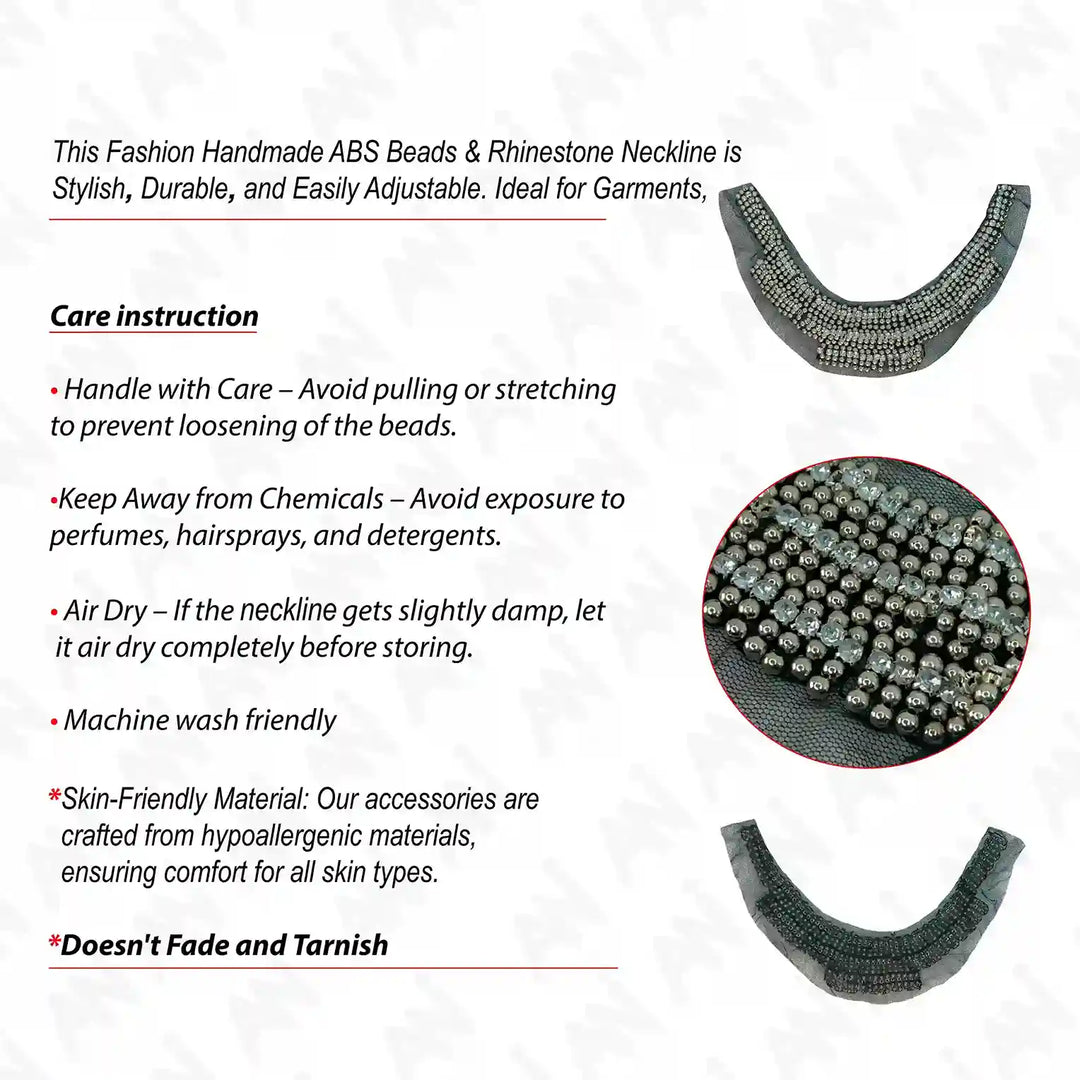 Crystal Beaded Neckline Patch