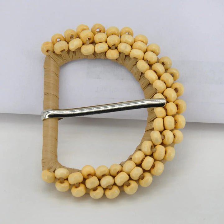 Handmade Beaded Raffia Buckle