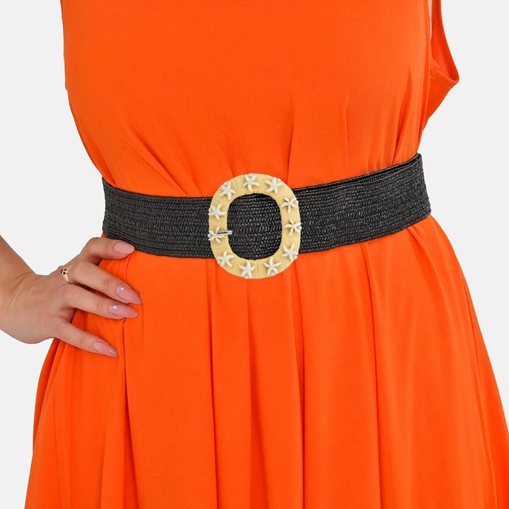 Starfish Embellished Raffia Buckle | 3.3 inches (8.5cm)