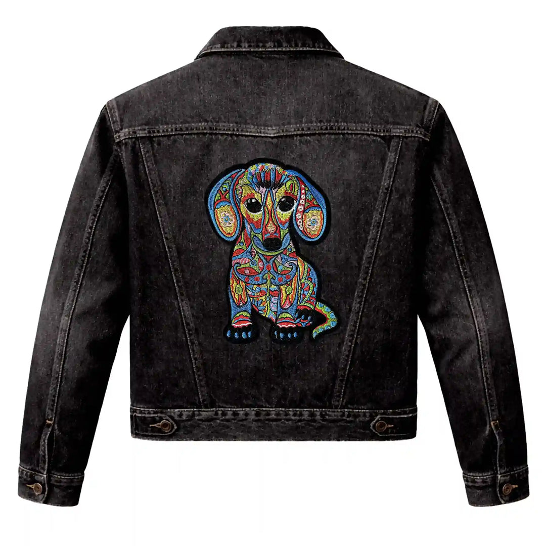 Colorful Folk Art Dog patch