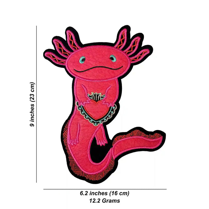 Cute Pink Axolotl Embroidered Patch