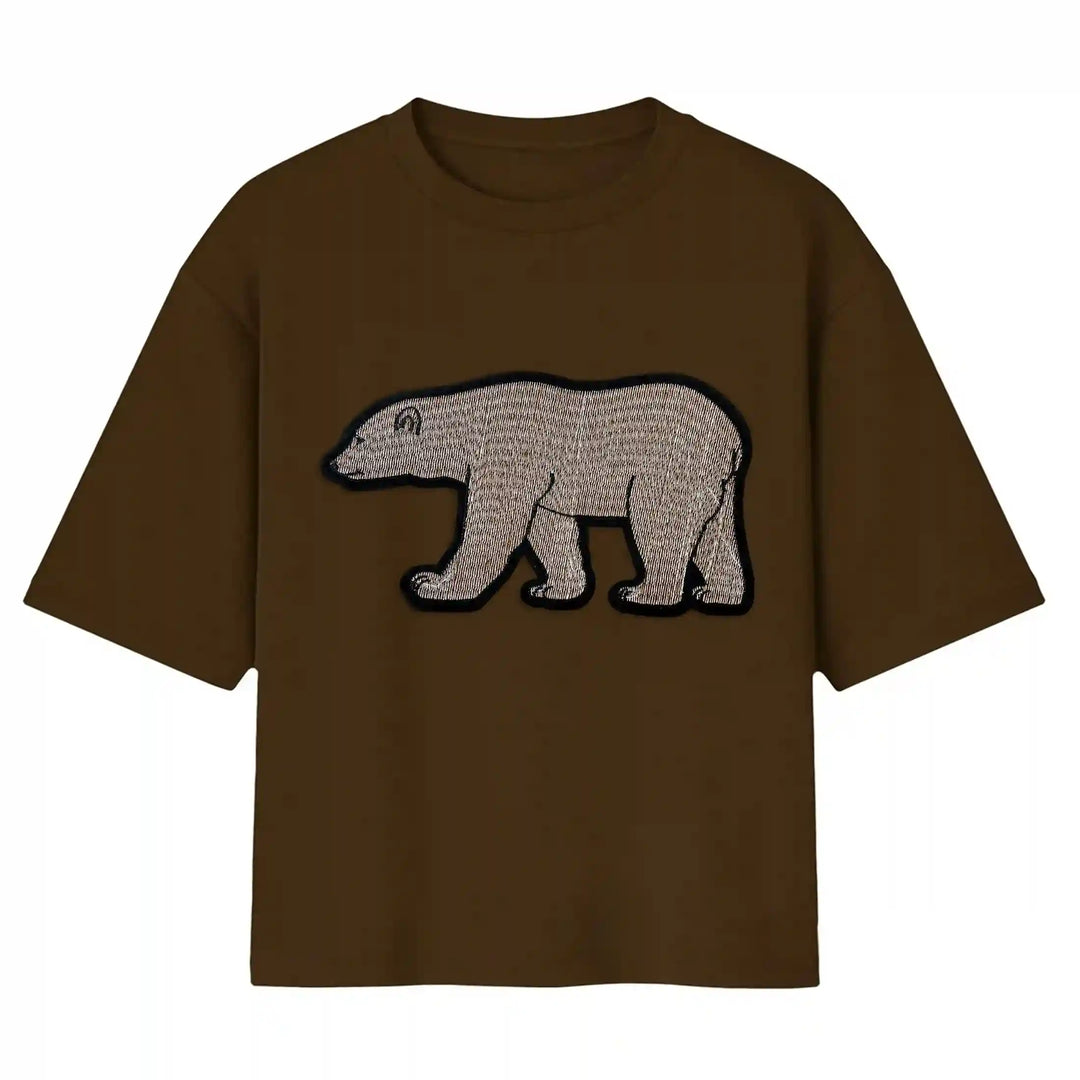 Silver Polar Bear Embroidery