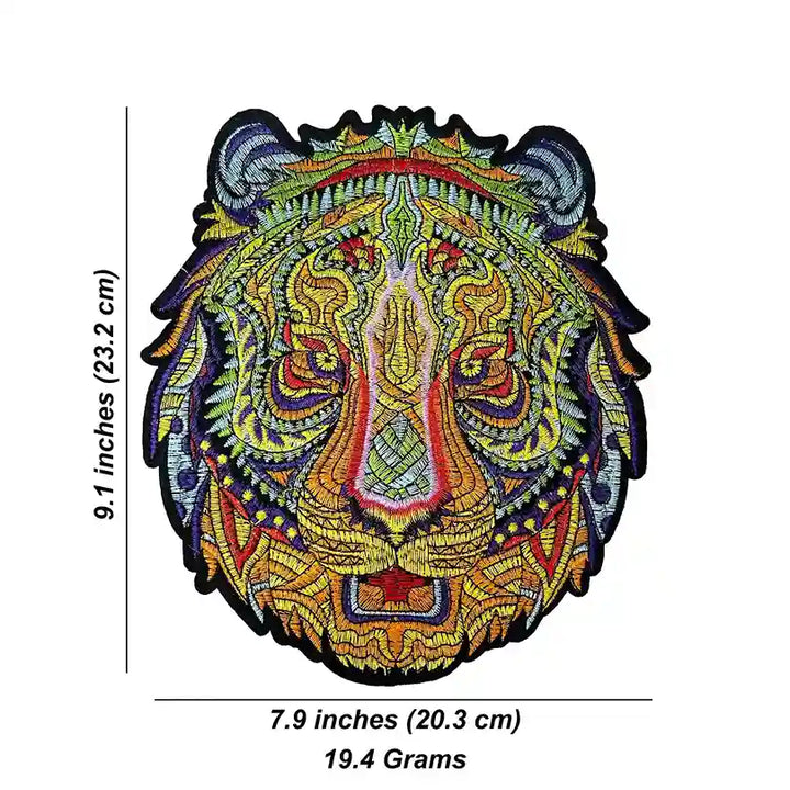 Psychedelic Embroidered Tiger Head Patch