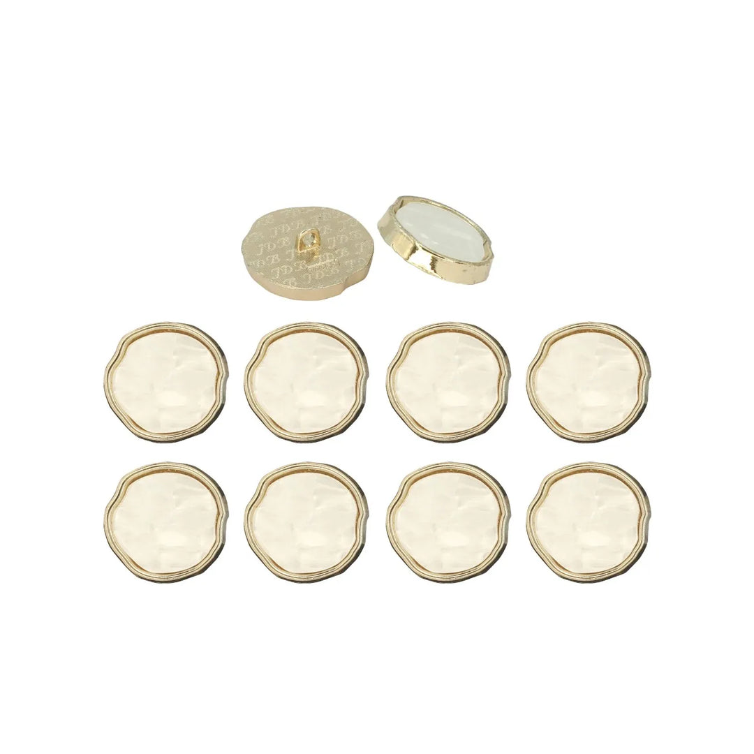 Wavy Pearl Gold Metal Button | 18mm (28L) & 23mm (36L)