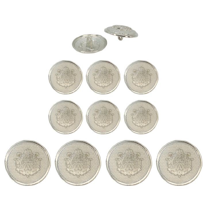 Embossed Floral Metal Buttons