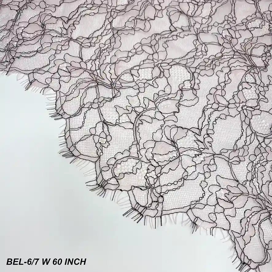 Pink French Leavers Lace Style fabric | 60 inches