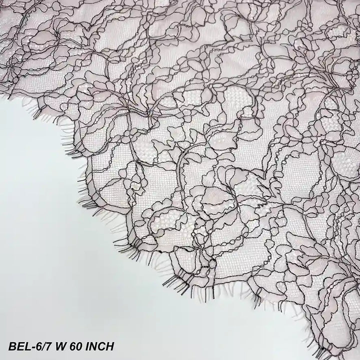 Pink French Leavers Lace Style fabric | 60 inches