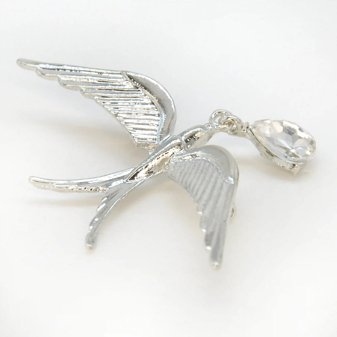 Silver Swallow Brooch Pin