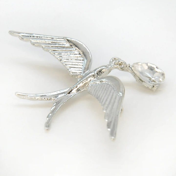 Silver Swallow Brooch Pin