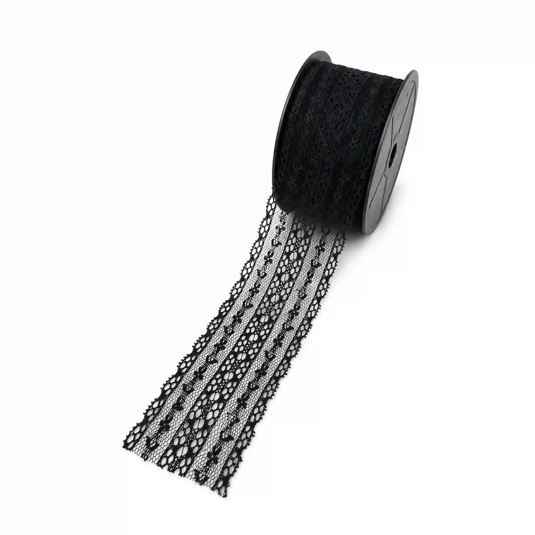 Black Geometric Pattern Lace | 5 Meters | SKU-B121