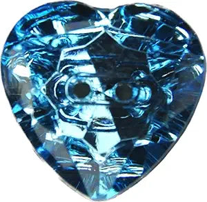 Crystal Blue Design Heart-Shaped Acrylic Buttons(Pack of 8 Buttons)