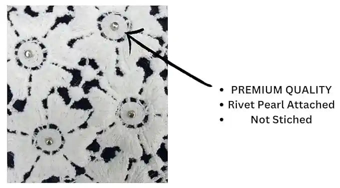 Baroque Floral Lace Round Pearl Neckline