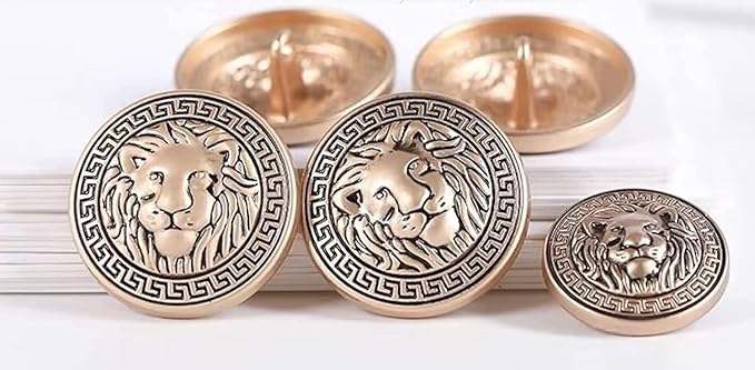 Shimmering Shiny Lion Metal Buttons(7 Big + 7 Small)