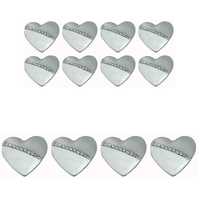 Heart-Shaped Pearl Silver Accents Metal Buttons