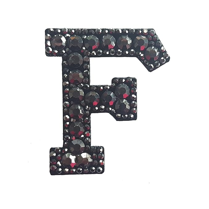 Letter N Black Rivet Hematite Hot fix Or Sew Patch