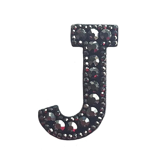 Letter N Black Rivet Hematite Hot fix Or Sew Patch