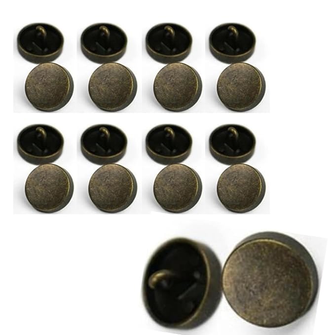 Silver Flat Metal Buttons(Pack of 8 Buttons)