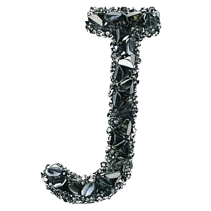 Letter A Black Sparkling Rhinestone Patch