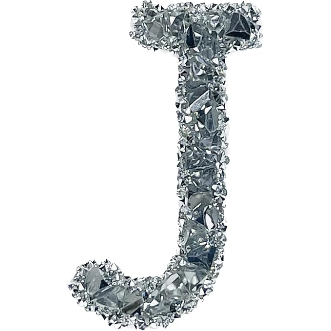 Letter K White Sparkling Rhinestone Patch