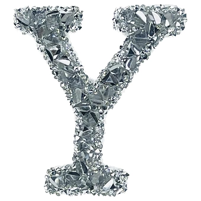 Letter N White Sparkling Rhinestone Patch