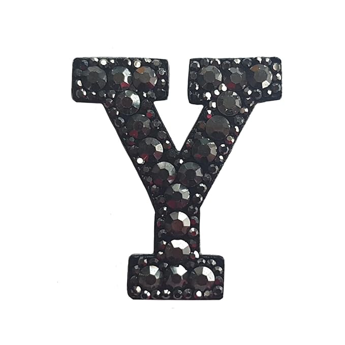 Letter N Black Rivet Hematite Hot fix Or Sew Patch