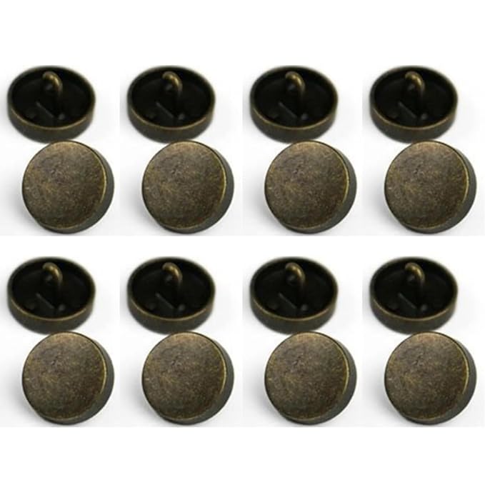 Silver Flat Metal Buttons(Pack of 8 Buttons)