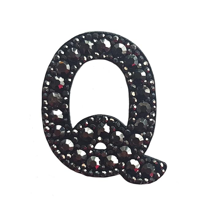 Letter N Black Rivet Hematite Hot fix Or Sew Patch