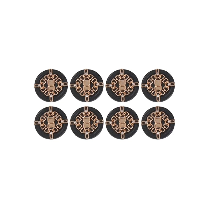 Ornate Floral and Diamond Metal Buttons(6 Big + 6 Small)