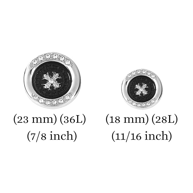 Snowflake Small Size & Big Size Metal Buttons with White Centers(8 Small + 4 Big)