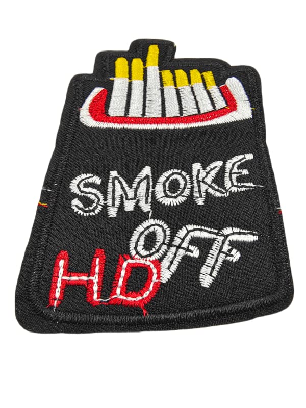 “Smoke Off” Embroidered Hot-Fix Patch for Men and Women DIY Used (6X10) cm