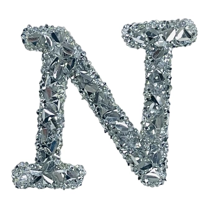 Letter K White Sparkling Rhinestone Patch