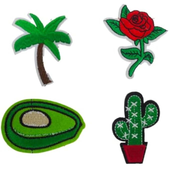 Chill Combo Imported Universal Small Sew or Heat Transfer Patch (Rose + Tree & More)